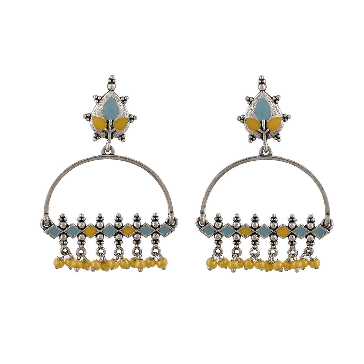 Voylla Bagh E Fiza Yellow Beads Earrings