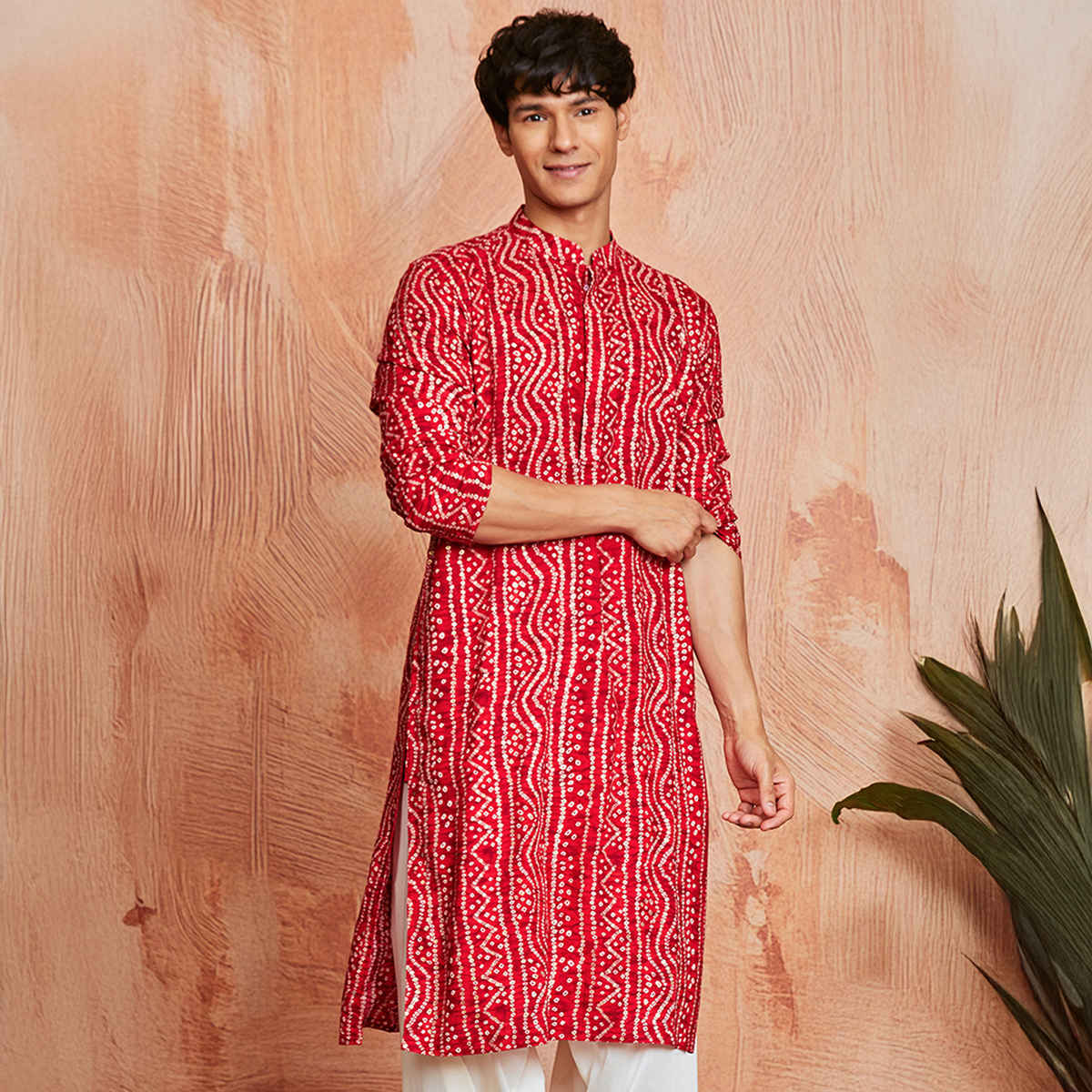 Vastramay Men's Rayon Kurta | Red - S