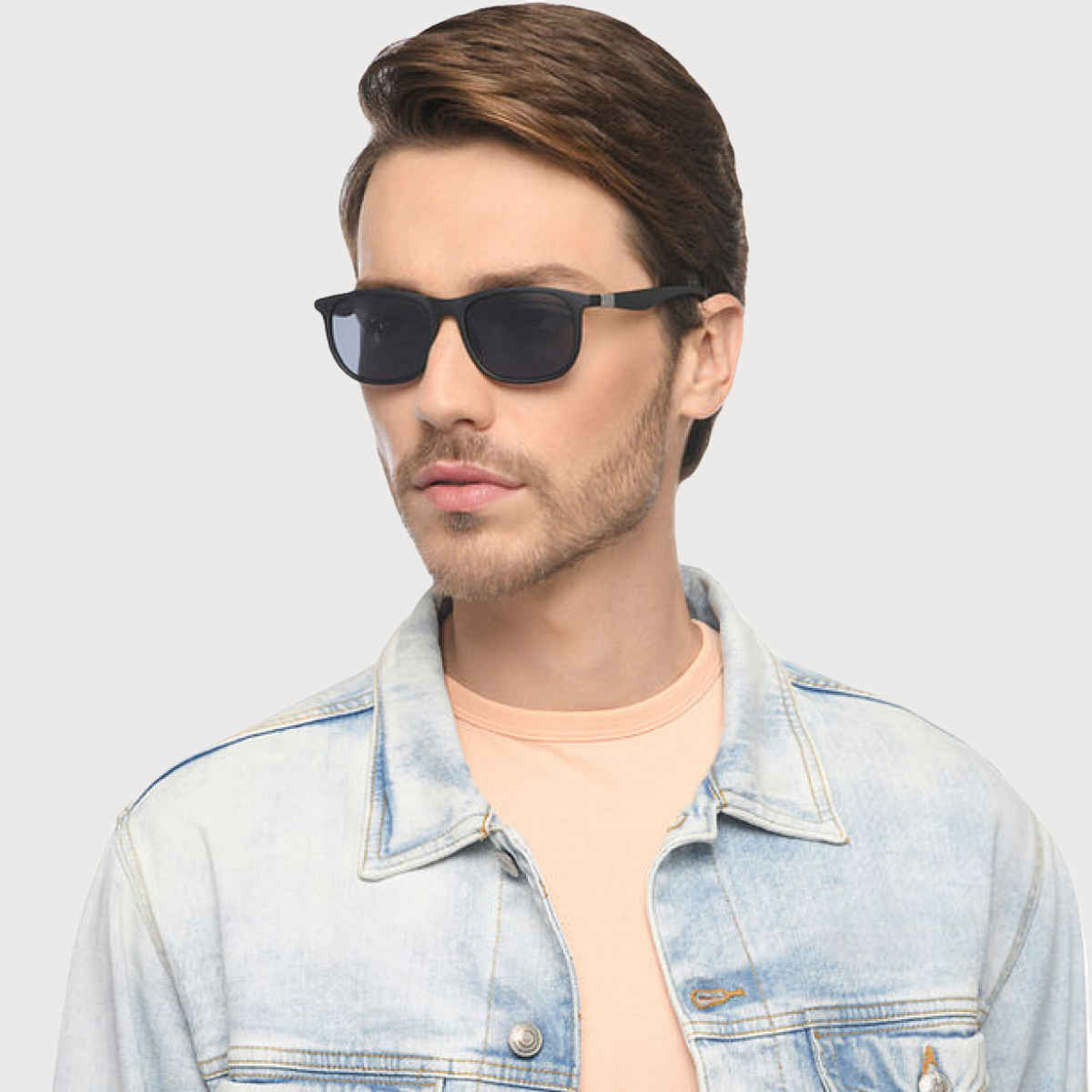 Vincent Chase By Lenskart Unisex Solid Polycarbonate Wayfarer Sunglasses | Black - L