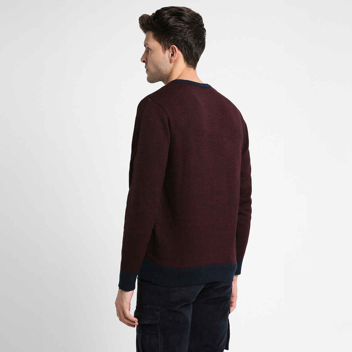 Dennis Lingo Men's Round Neck Pullover | Navy Blue | M