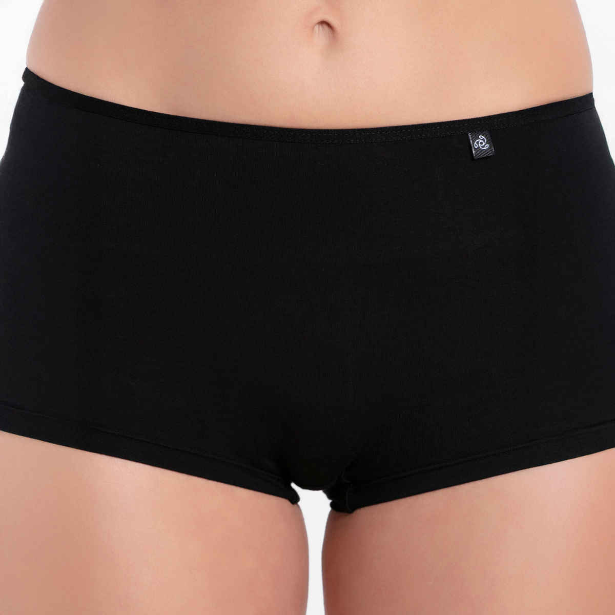 Jockey SS04 Women's Super Combed Cotton Elastane Stretch Underwear BoyShorts|Concealed Waistband | Black-S