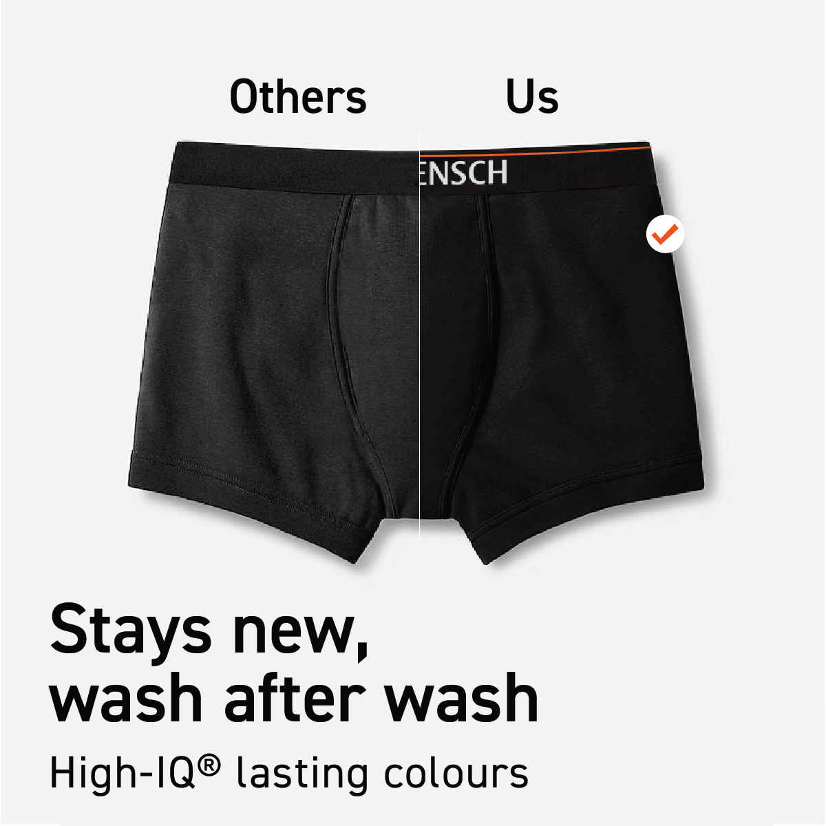 DaMENSCH Men's Premium Cotton Trunks | Black and Charcoal - M