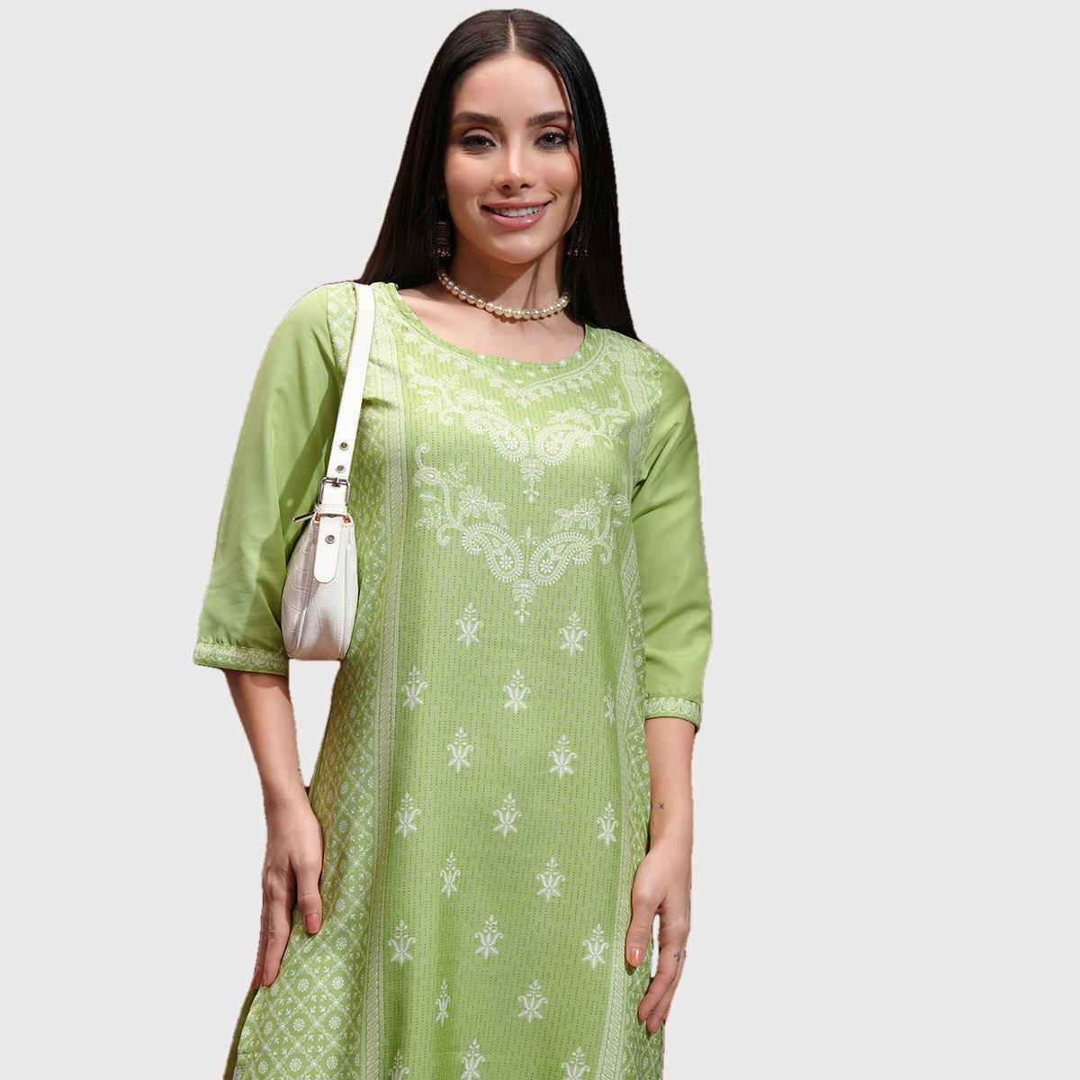 Ketch Women Ethnic Motifs Printed Kurta | Green | L