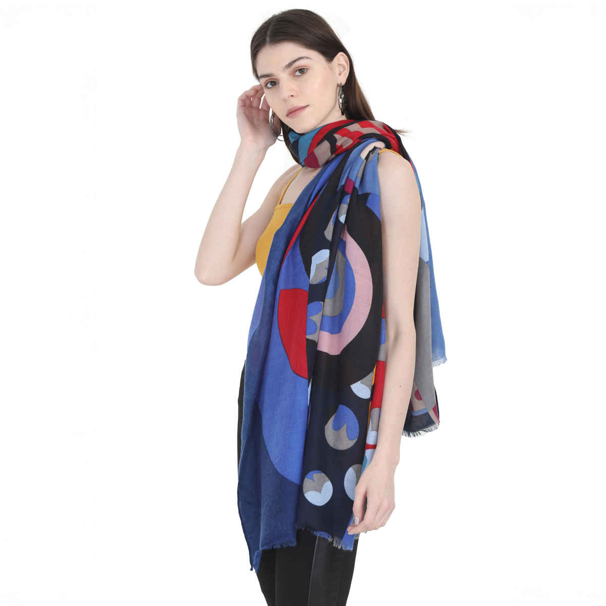 Fabseasons Women's Cotton Scarf | Blue - One Size