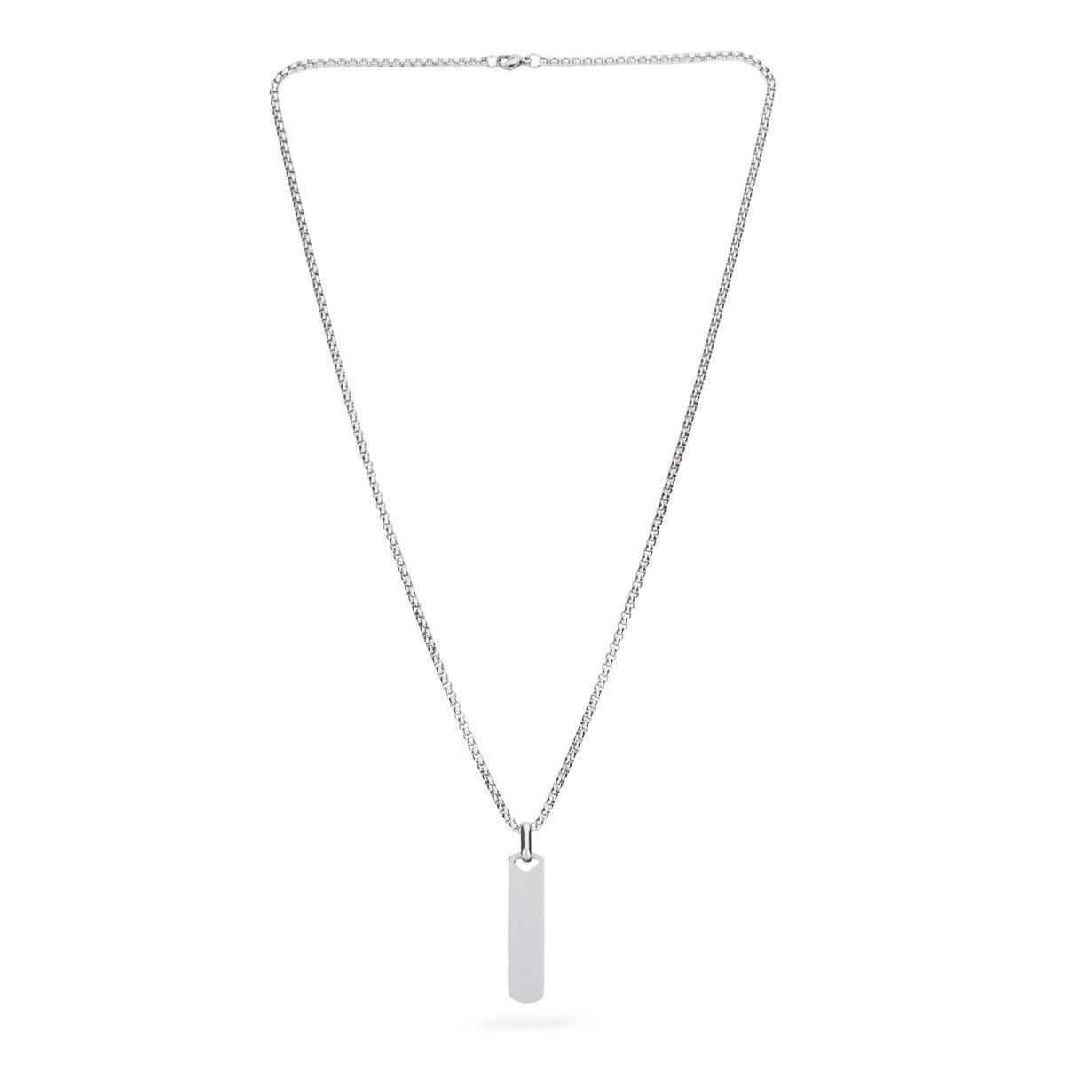 Fashion Frill Men's Bar Pendant Pendant Chain Silver Onesize