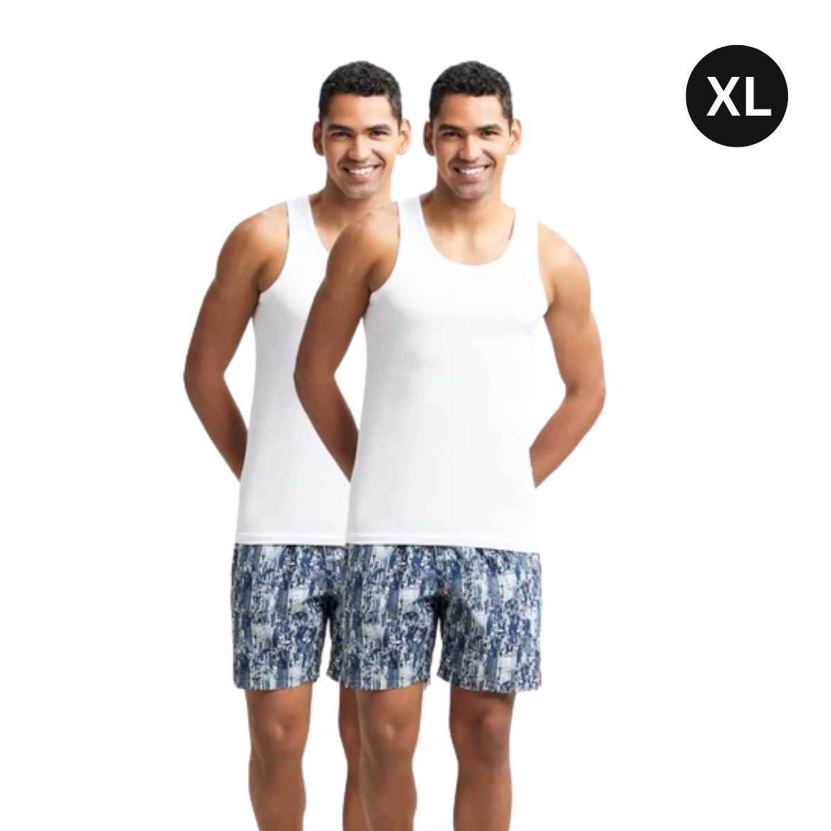 Jockey 8820 Men's Super Combed Cotton Round Neck Vest|Extended Length|Easy Tuck|PO2 | White-XL