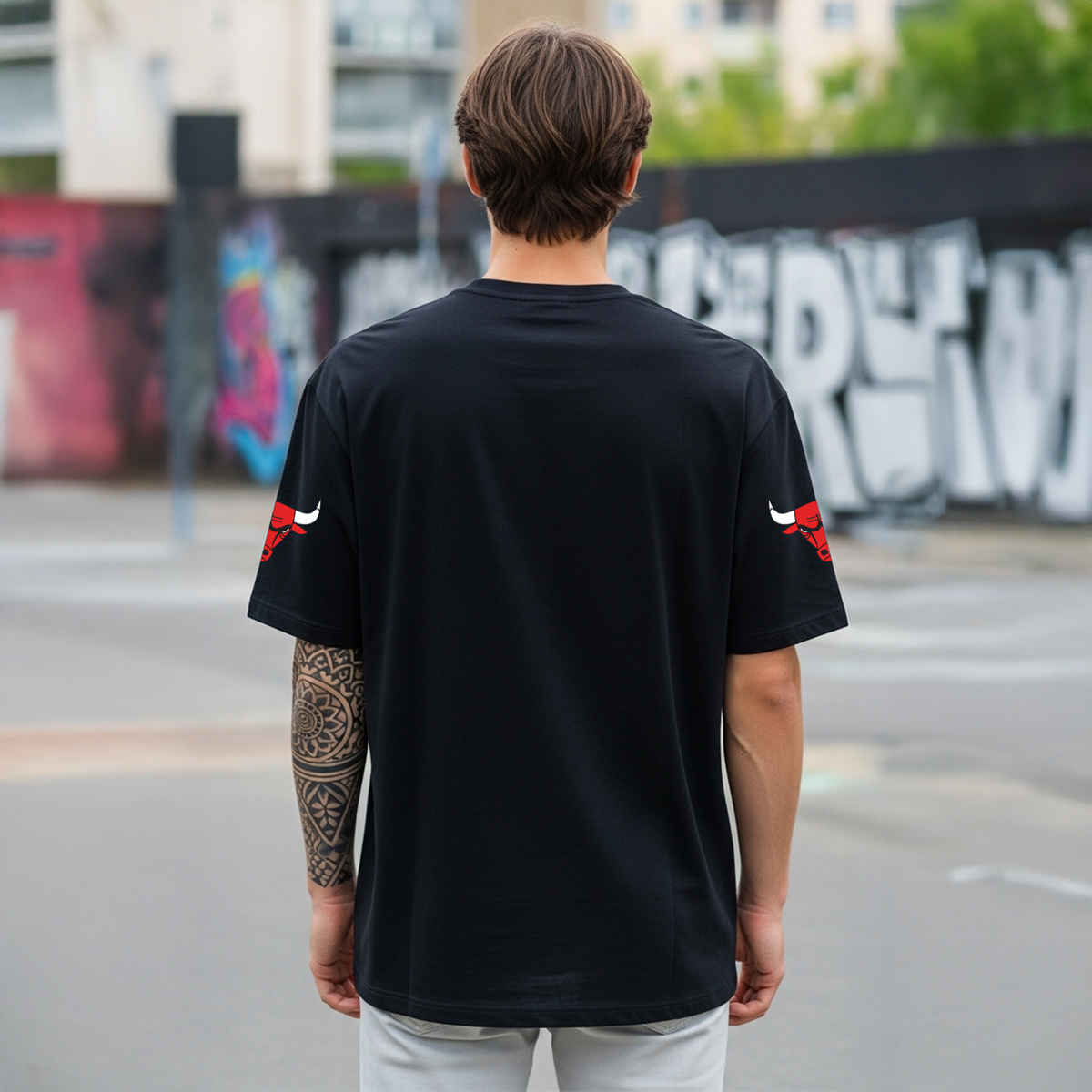 BENNY BROOKS Men's Round Neck half sleeve Oversized T-shirt |AA(ARN)BLACK79 | Black - M