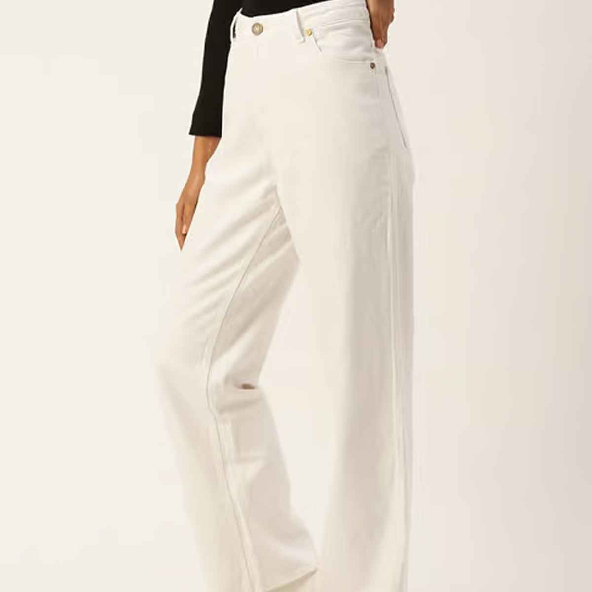 Bene Kleed Women's Straight Denim Trousers | White - 30
