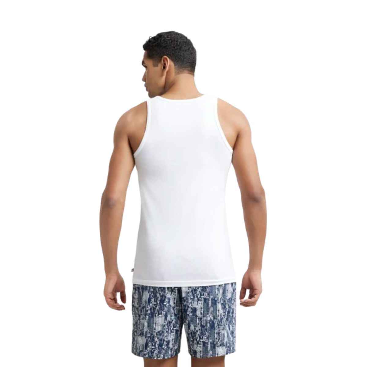 Jockey 8820 Men's Super Combed Cotton Round Neck Vest|Extended Length|Easy Tuck|PO2 | White-XL