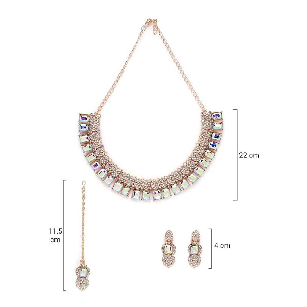 Sukkhi Striking Gold Plated Rose Gold Stone Studded Choker Necklace Set