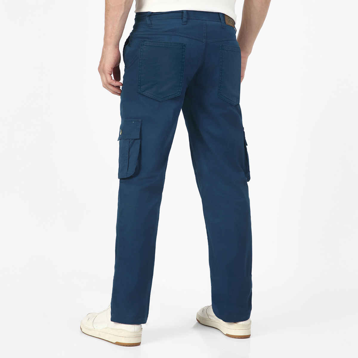 Urbano Fashion Men's Royal Blue Regular Fit Solid Cargo Chino Pant With 6 Pockets-30