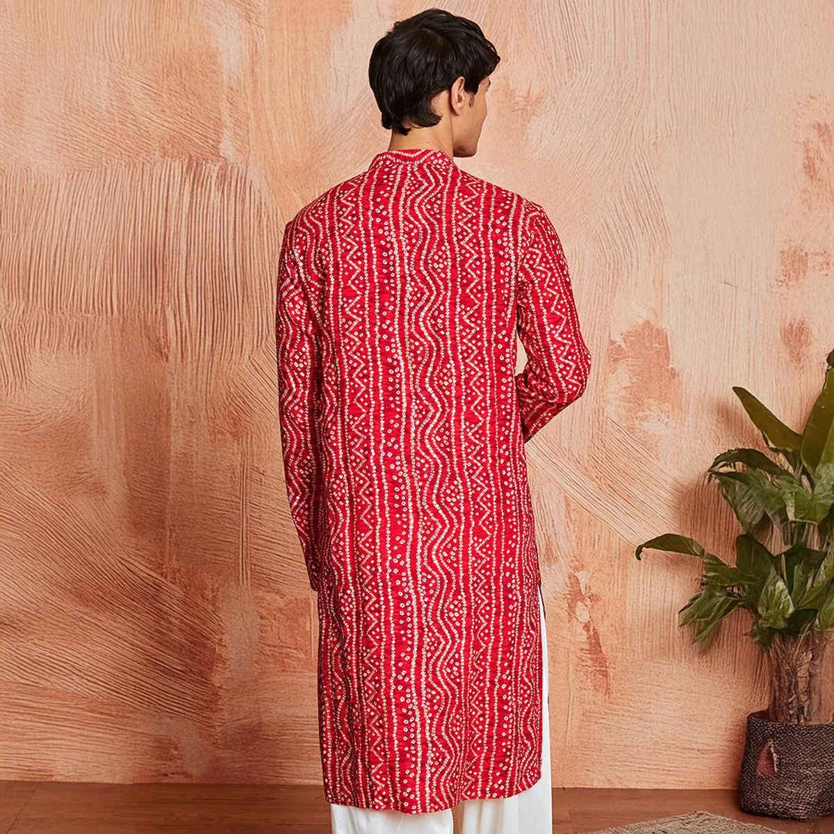 Vastramay Men's Rayon Kurta | Red - L