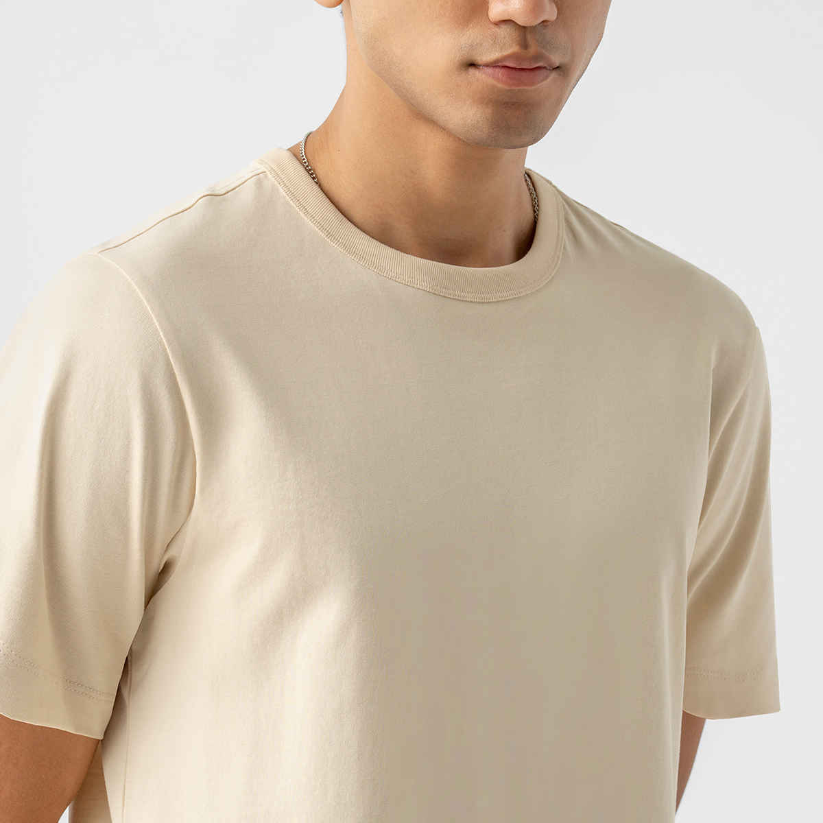 March Men's Cotton Heavy Crew | Bone - M