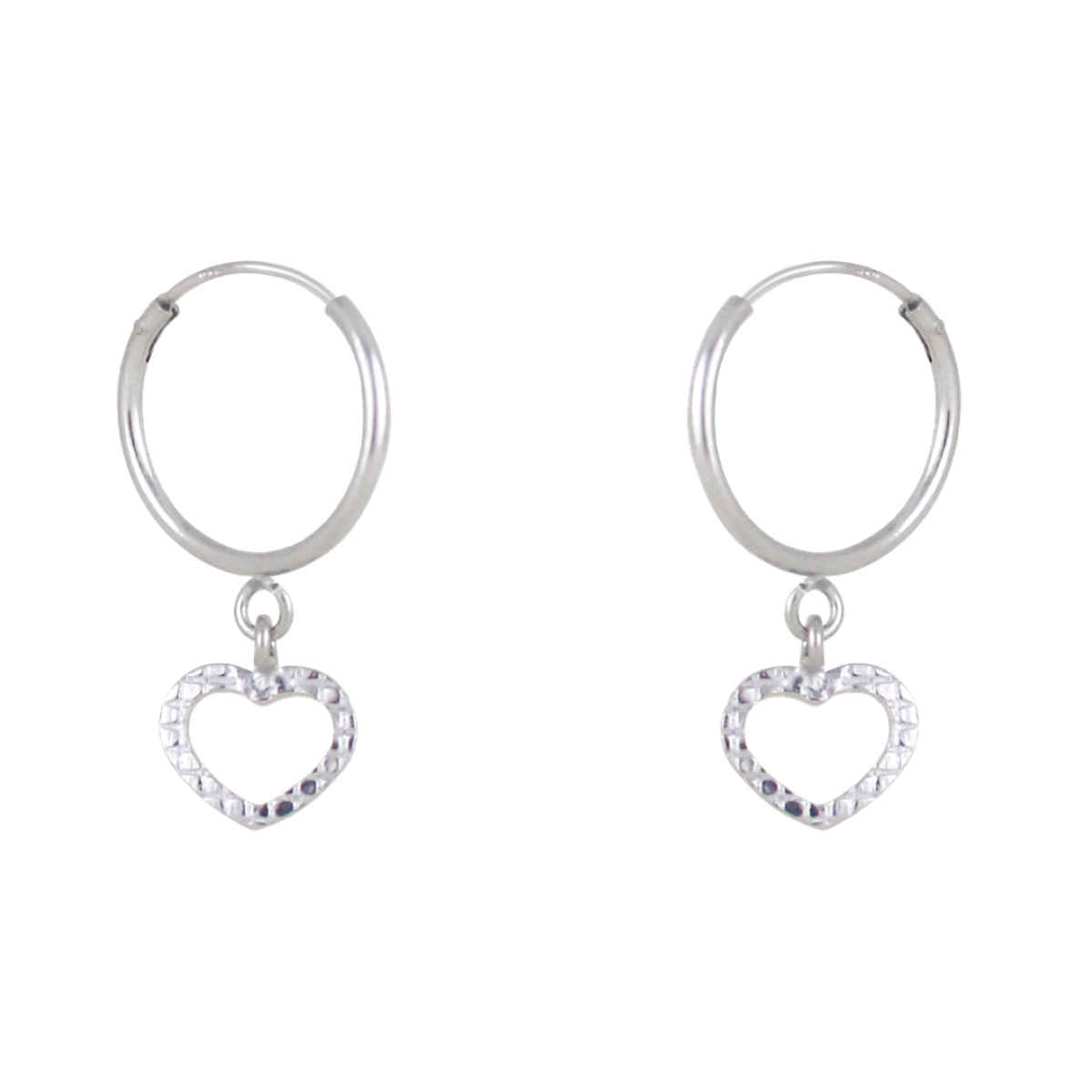 GIVA Silver Small Heart Drop Earrings