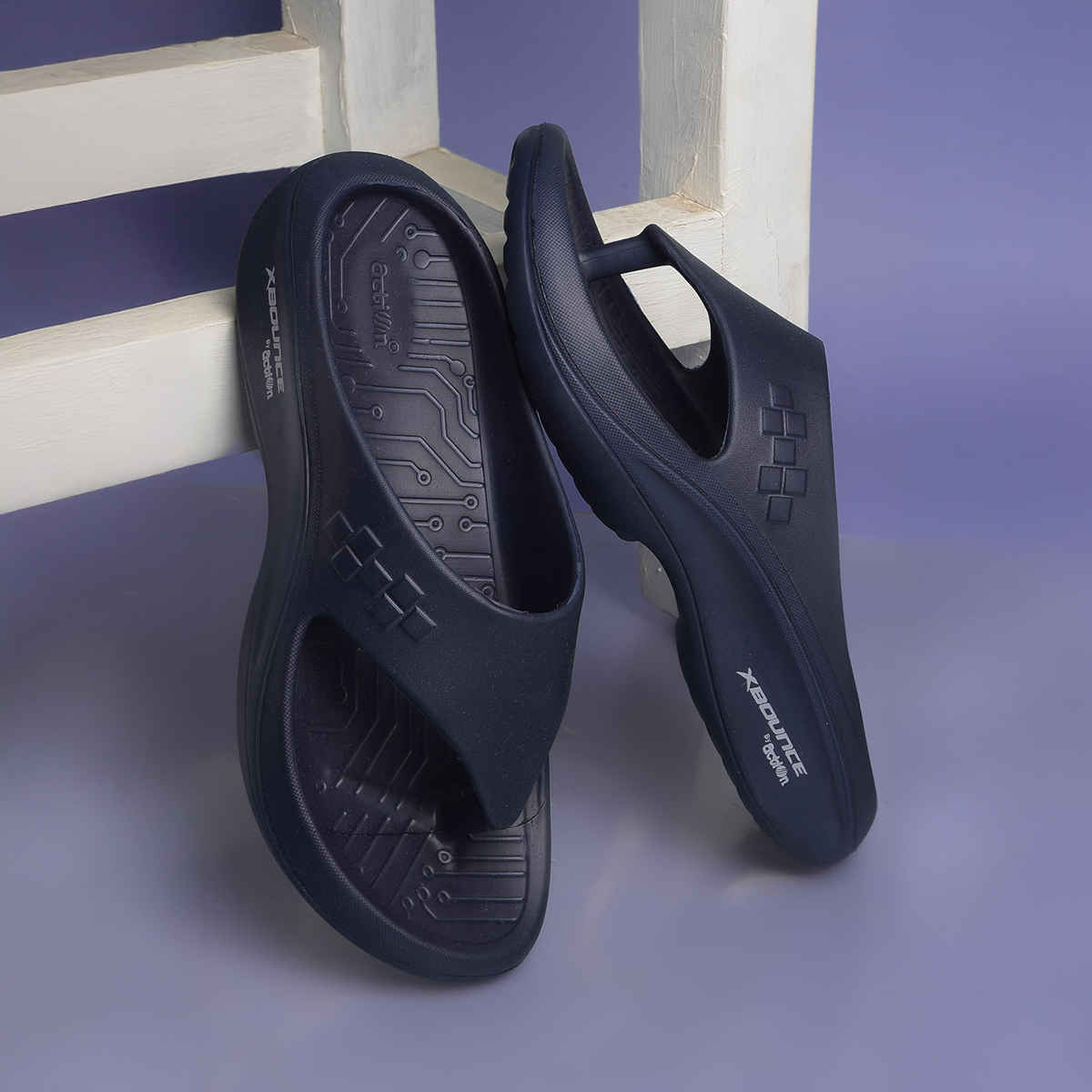 Action Men's Hran-53 Comfortable Slippers | Designer Footwear | Lightweight | Navy Blue - UK 9