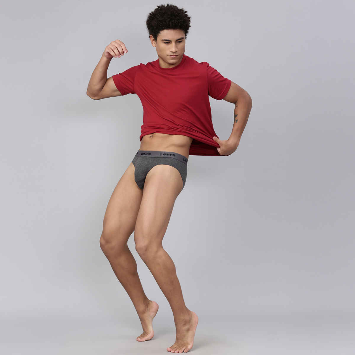 Levi's 009 Men's Neo Brief | Comfort & Smartskin Technology | Pack Of 2 | D. Grey Mel,Navy | M