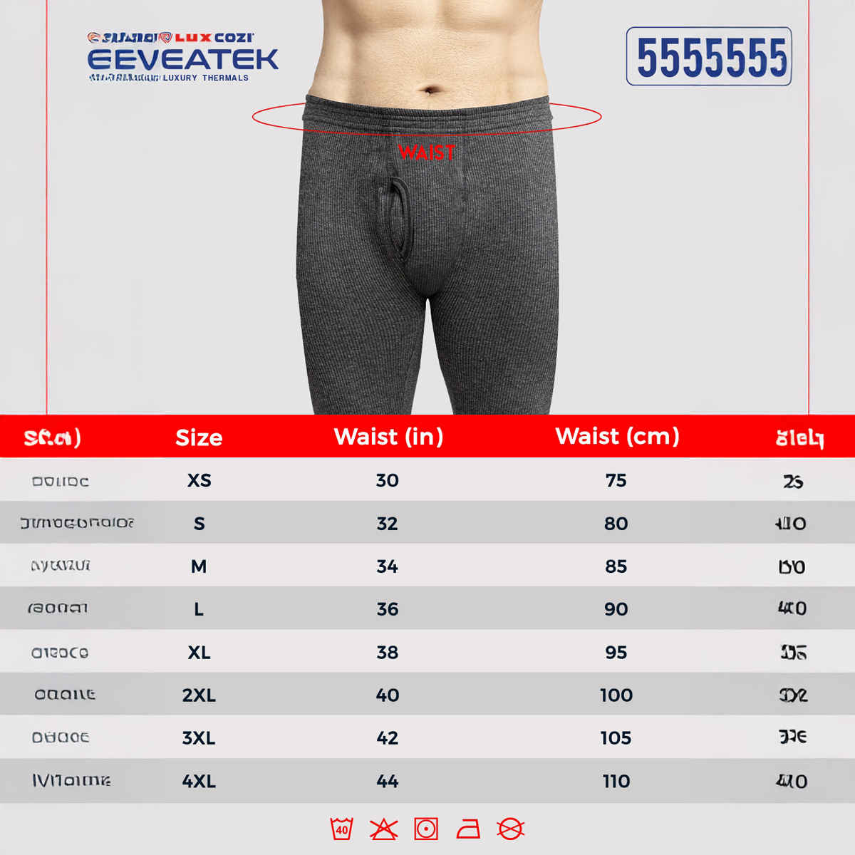 Lux Cozi Men's Heatek Thermal Comfort, Stretchable & Super Warm Trouser | Black Melange-90