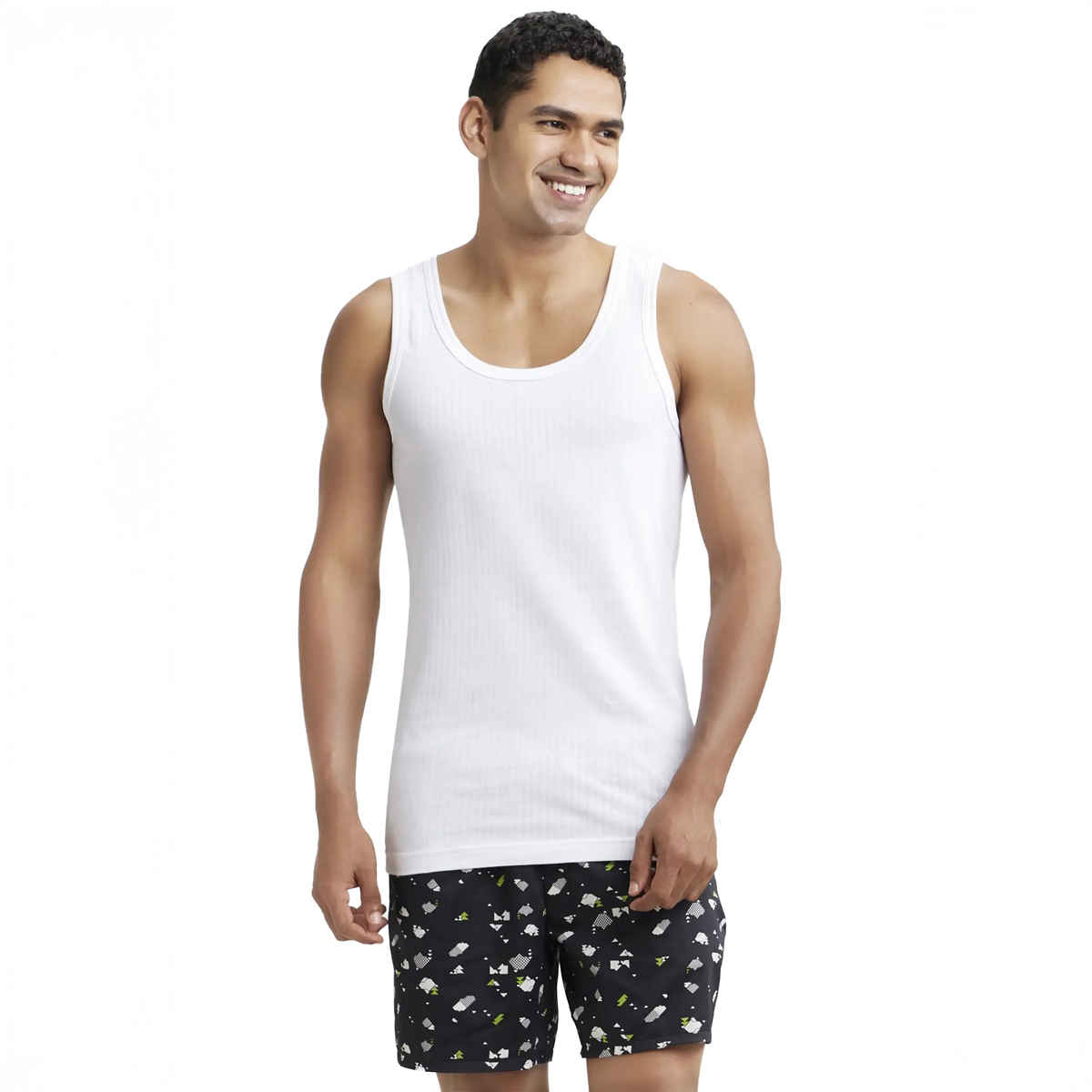 Jockey 8816 Men's Super Combed Cotton Sleeveless Vest|Extended Length|Easy Tuck | White-100