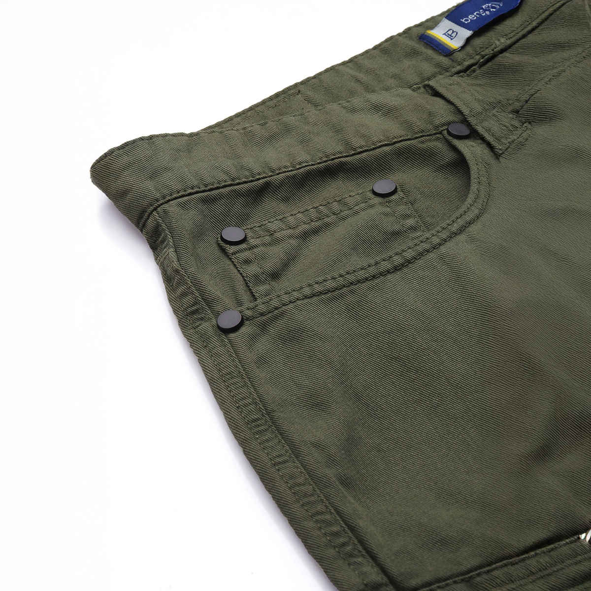 Bene Kleed Men's Straight Fit Cargo Trousers | Olive - 34