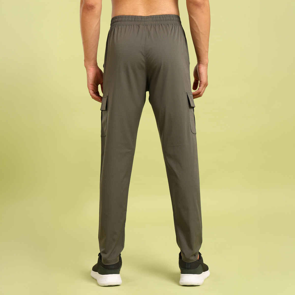 Technosport Men Poly Solid Relax Fit Sports Cargo Trackpants with TS FLEXI | Beetle | M
