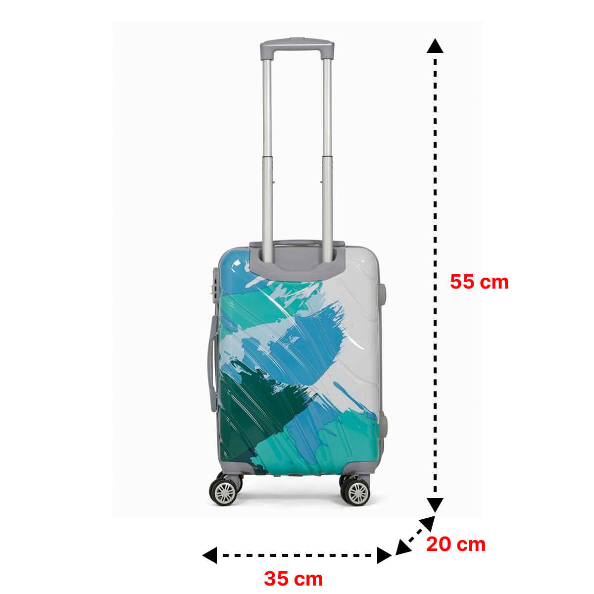 Teakwood Textured Polypropylene 32.2 L Retractable Trolley Bag | Blue - S