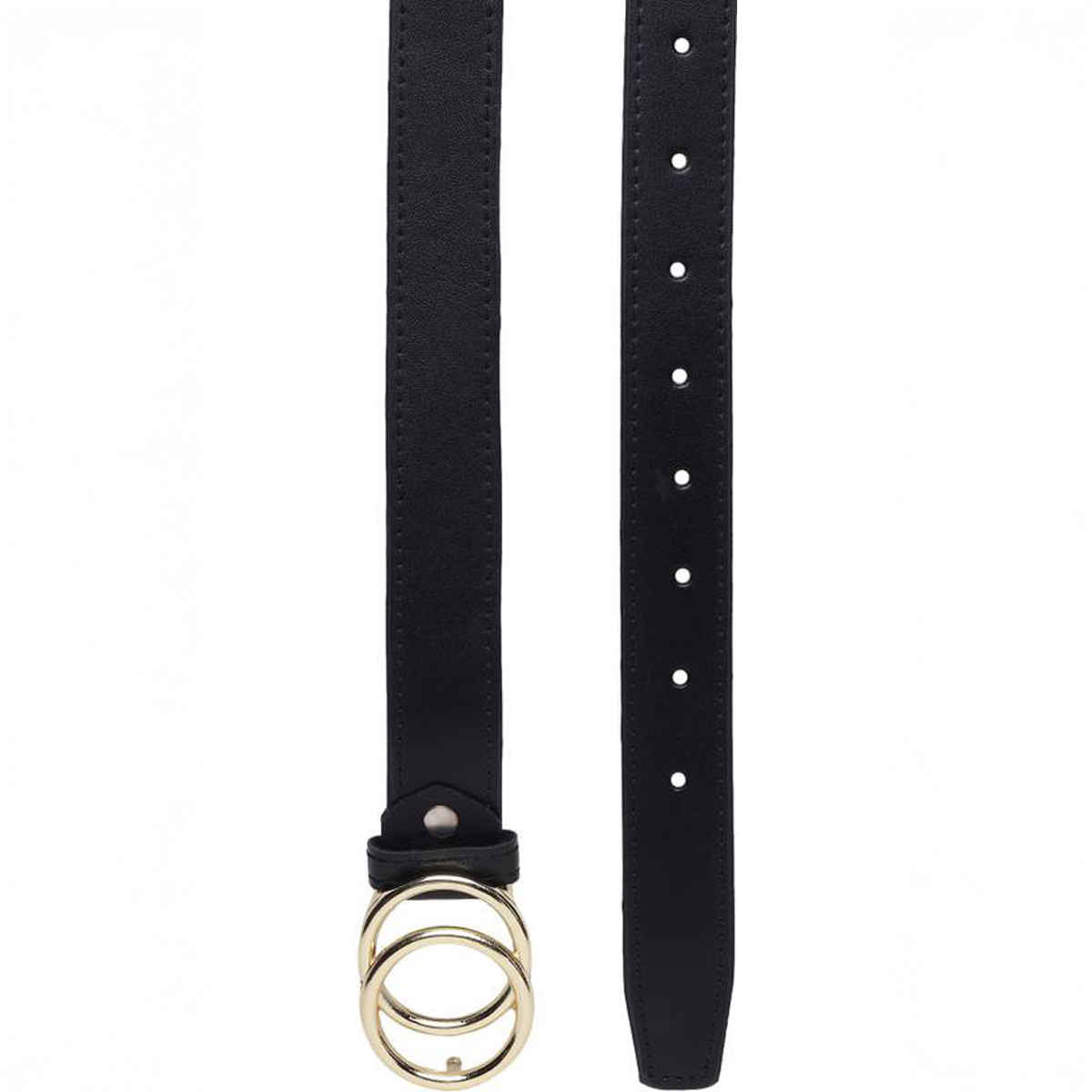 Kaezri Artificial Leather Black Belt for Women | Kata women oo - 30