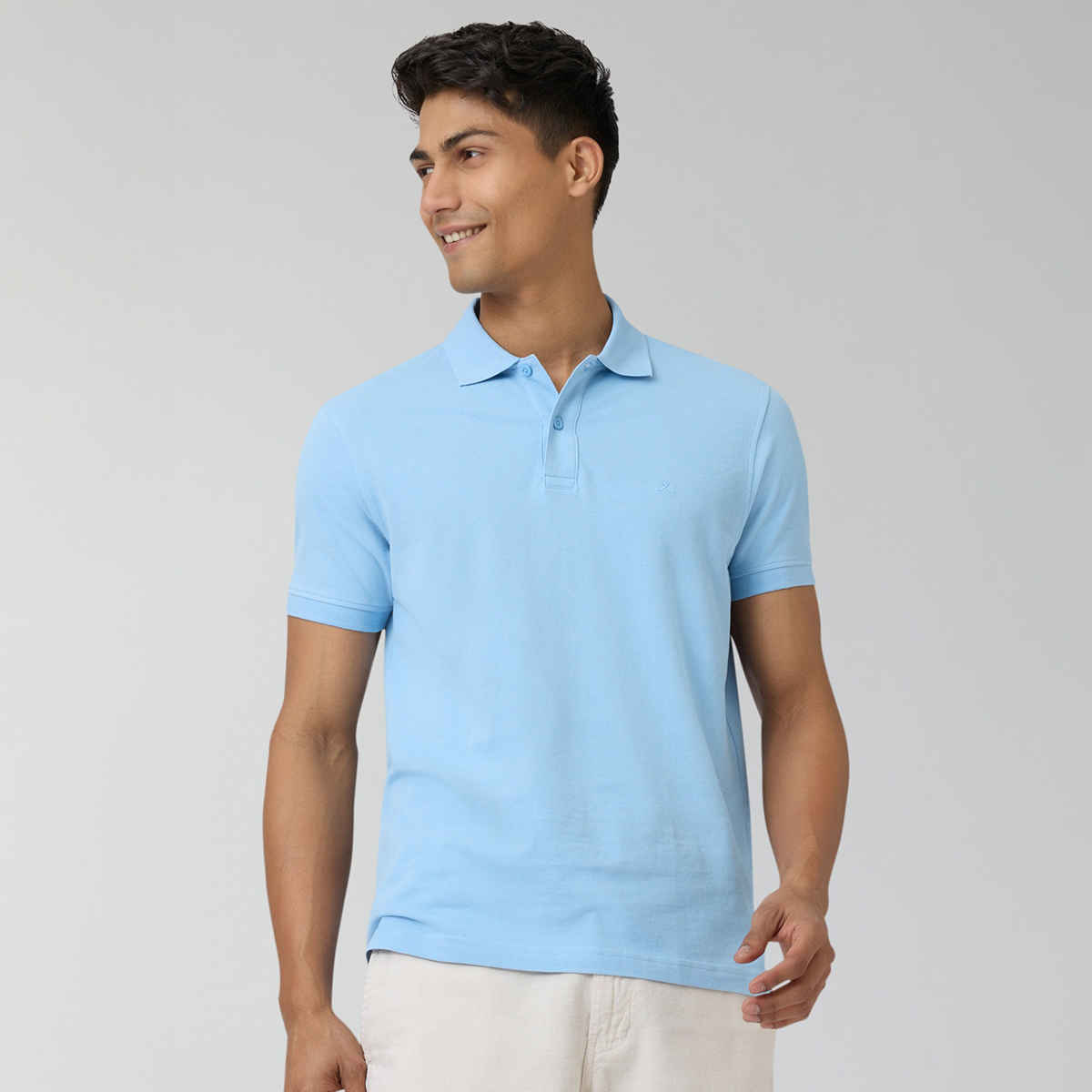 XYXX Nova Polo T-shirt - Sky Blue | Super Combed Cotton | L