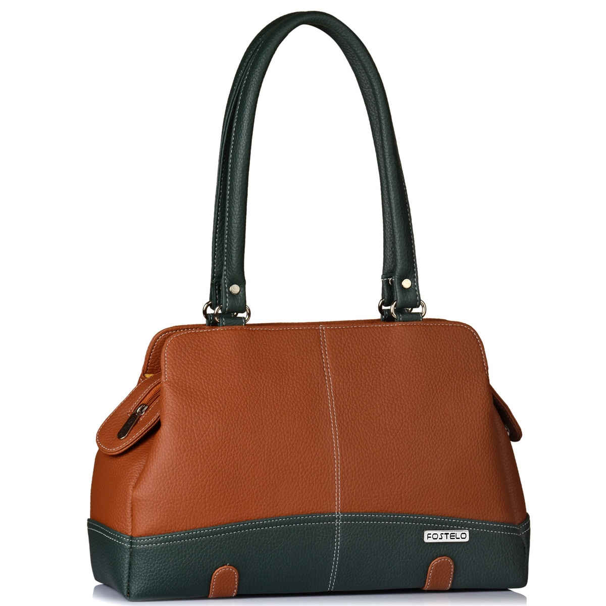 Fostelo Women's Vegan Leather Helena Handbags Shoulder Hobo Bag Ladies Purse | Tan | Large