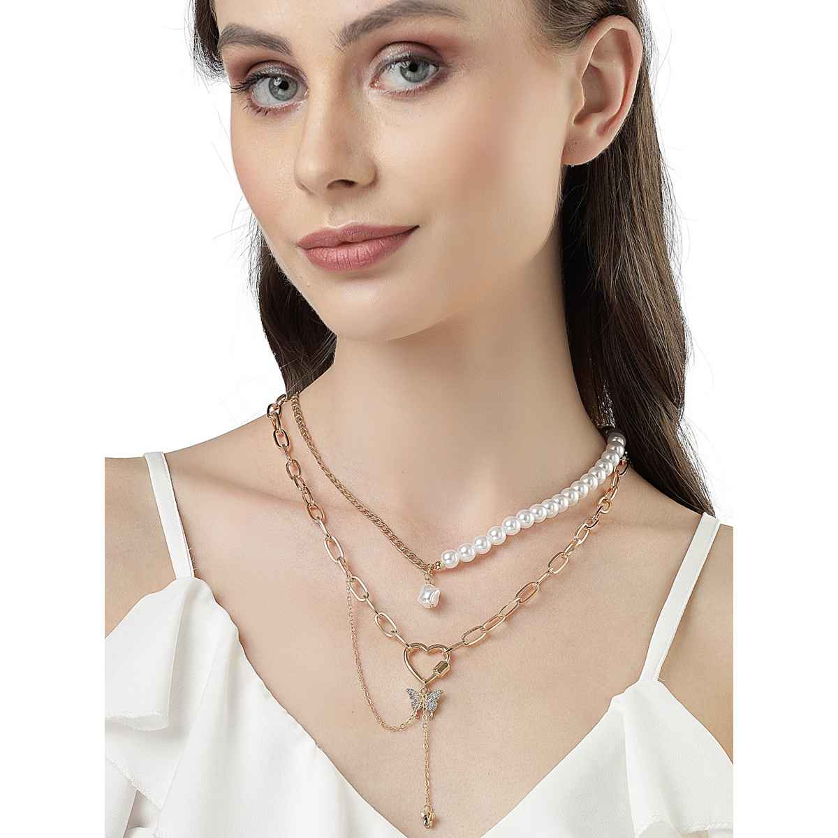 Scintillare By Sukkhi Latest Gold Plated Mininal Contemporary Chain Pendant Necklace For Women