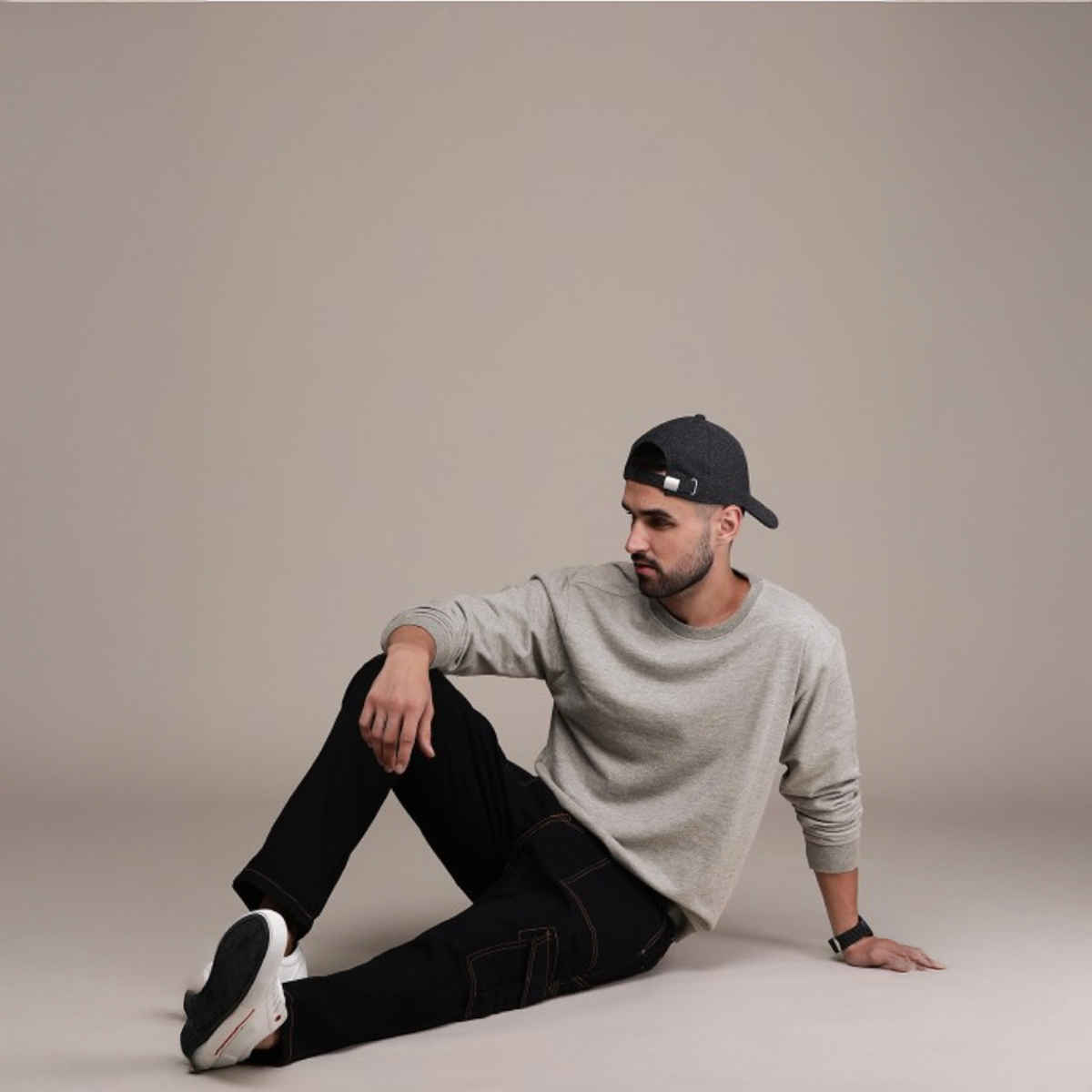 Outlaws Men's Cotton Rich Premium Sweatshirt | Grey Melenge - XL