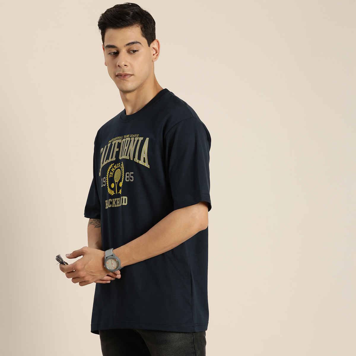 Dillinger Men's Oversized T-shirts | DLMOV054NVY | Navy - S