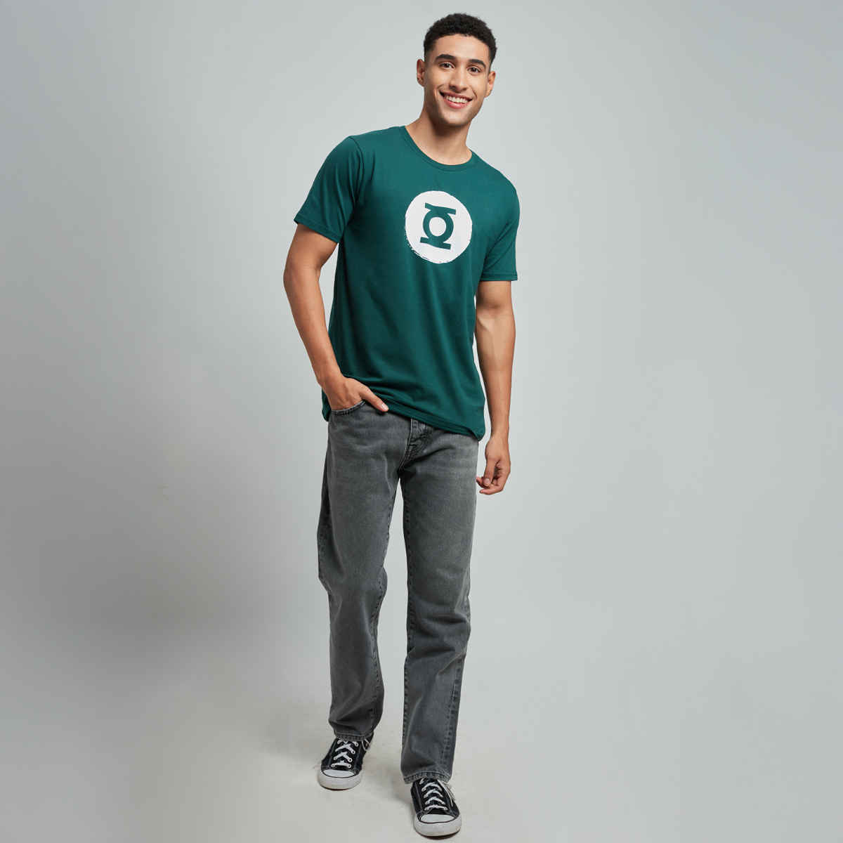 The Souled Store Men's Regular Green Lantern- Logo T-Shirts | Green | L