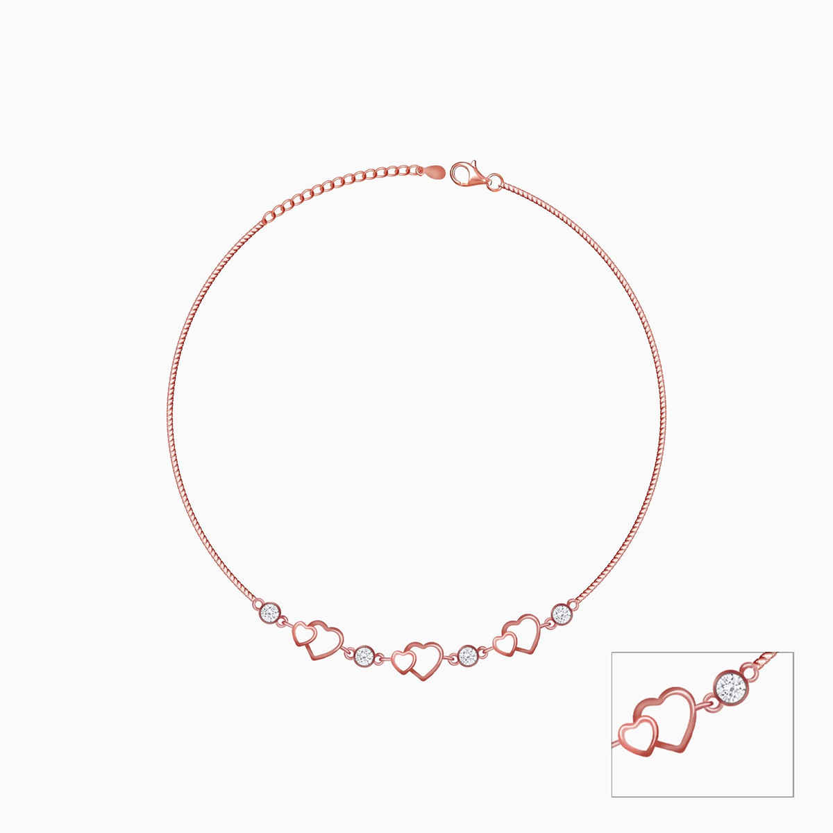 Giva Rose Gold Heart Anklet