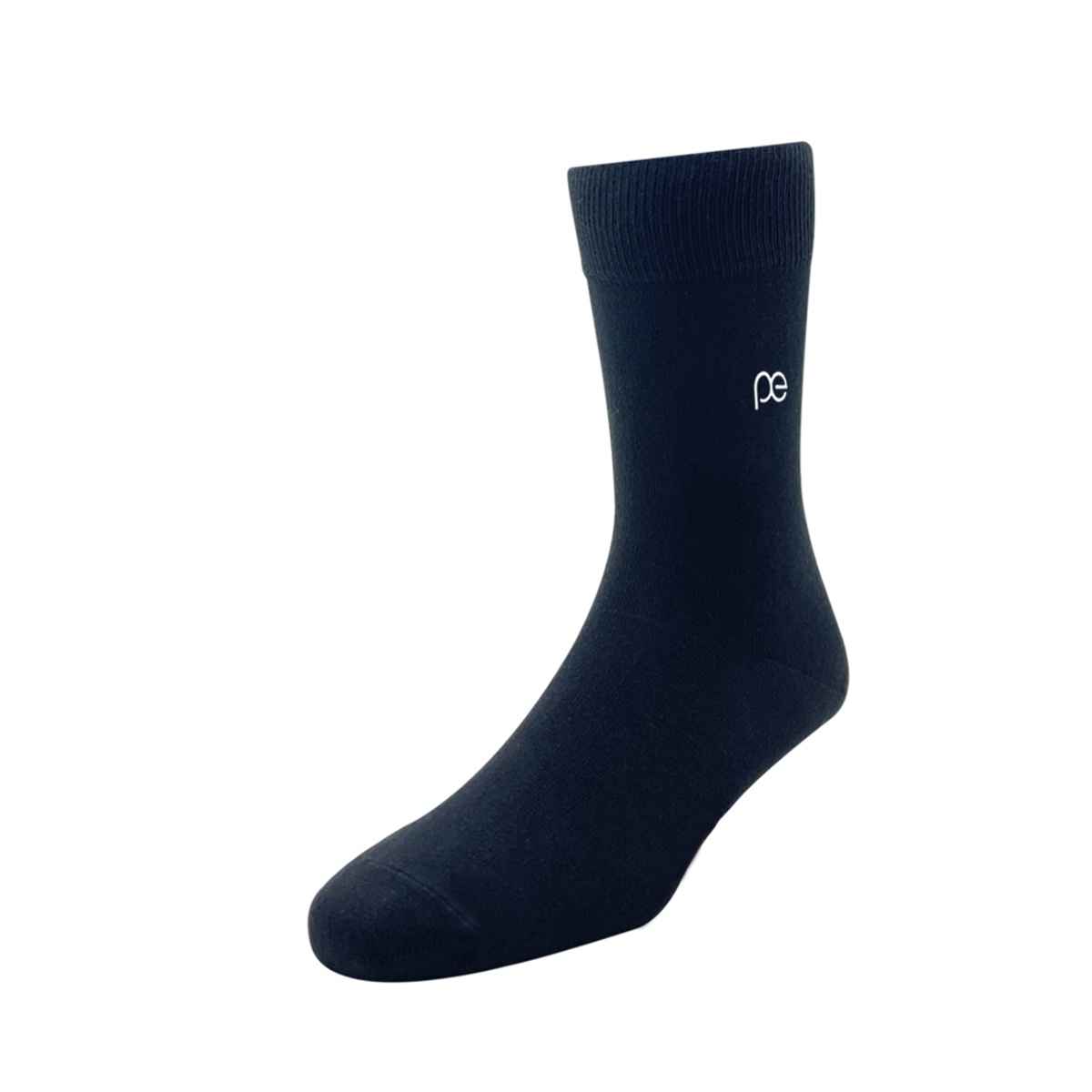 Peter England Men's Solid Cotton Calf Socks | Black - Free Size