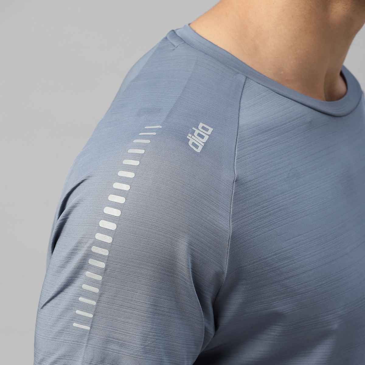 Dida Men's Sports T-shirt | Regular Comfortable Stretchable Dry-Fit | Light Grey - L