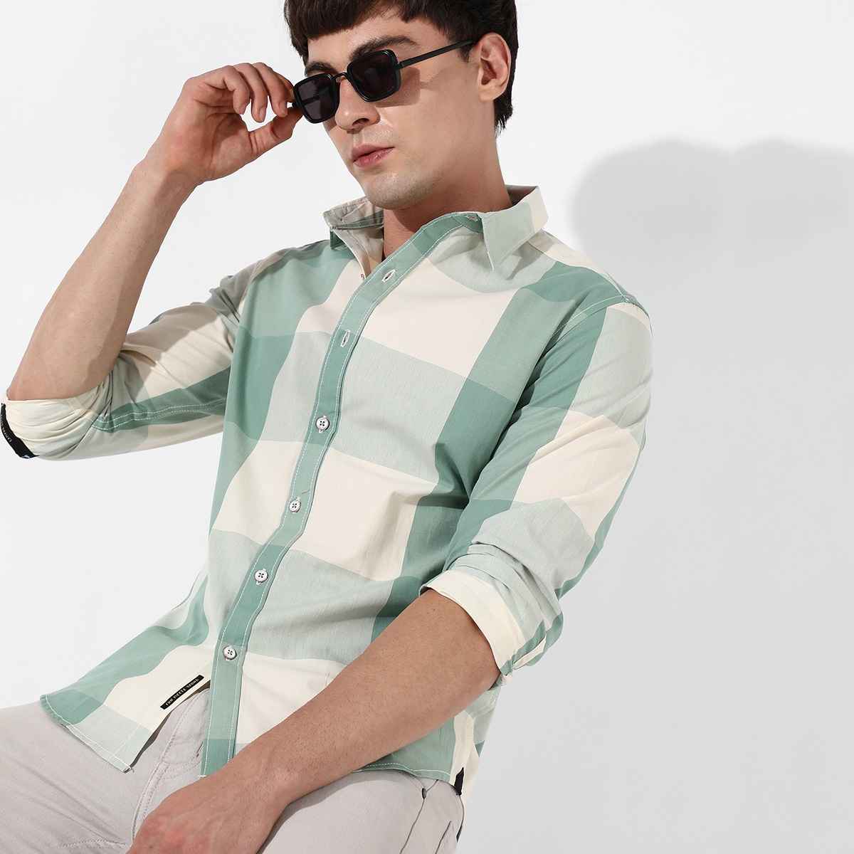 Campus Sutra Men's Cotton Check Shirt | Multicolour - S