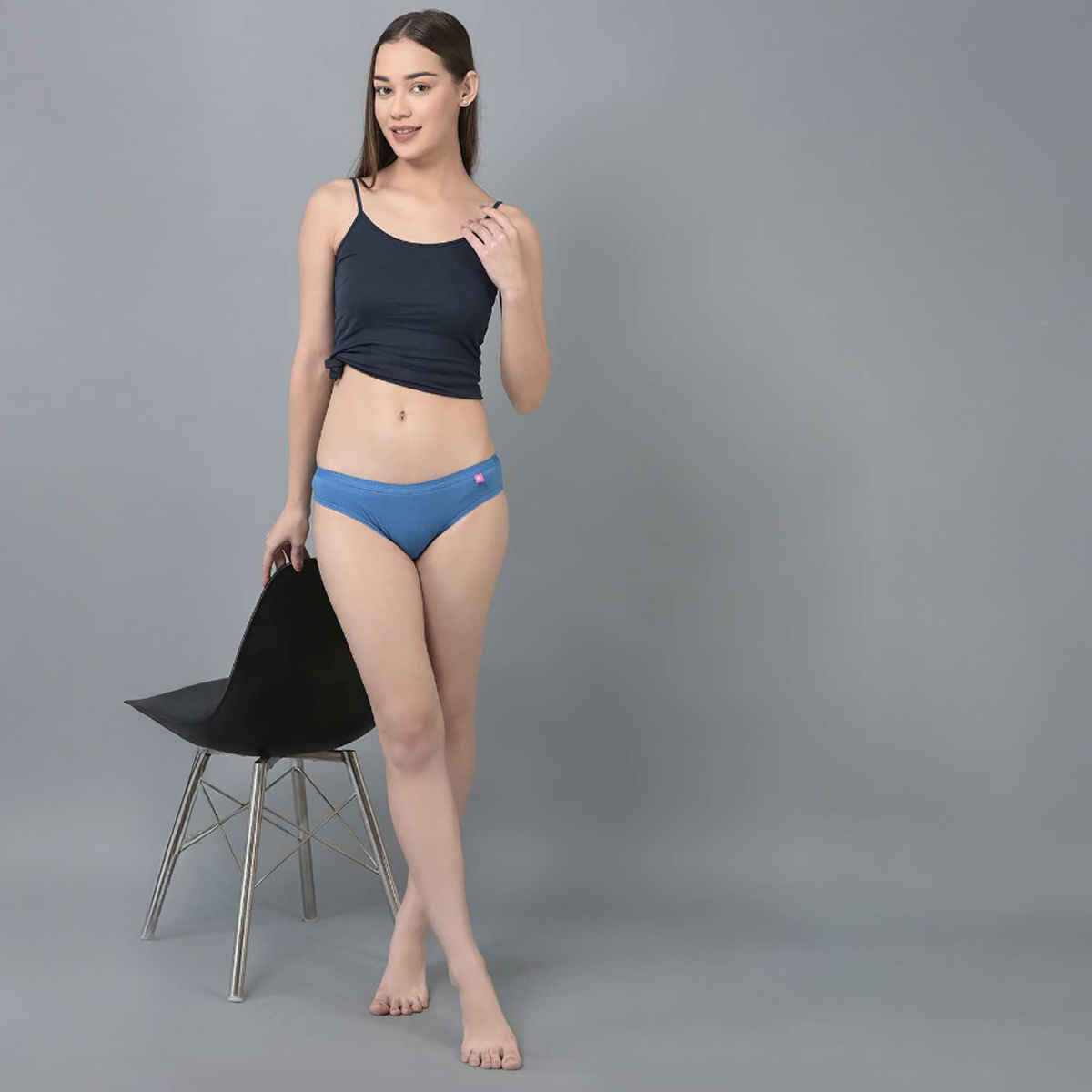 Dollar Missy Women's Combed Cotton Solid Outer Elasticated Bikini Panty | Pack Of 2 Assorted - XL