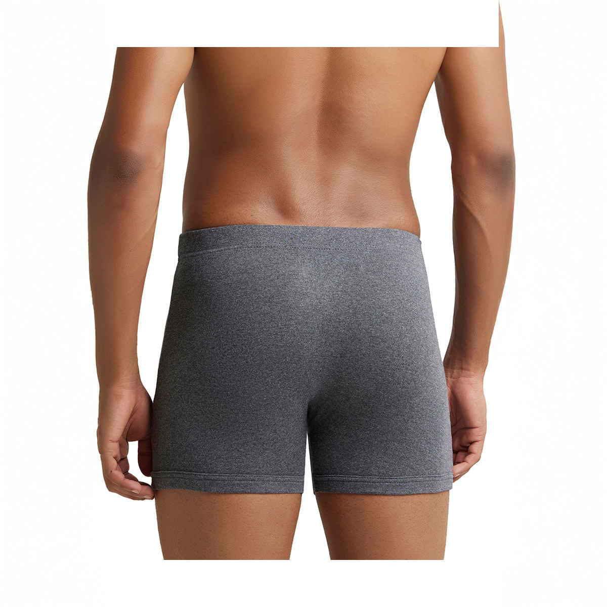 Jockey 8008 Men's Super Combed Cotton Rib Underwear Solid Boxer Brief|Concealed Waistband | Grey-L