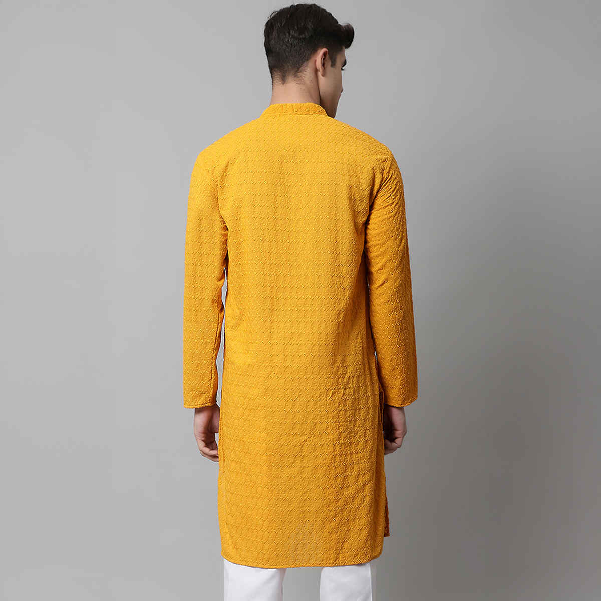 Jompers Men's Kurta | Ko 561 | Mustard - L