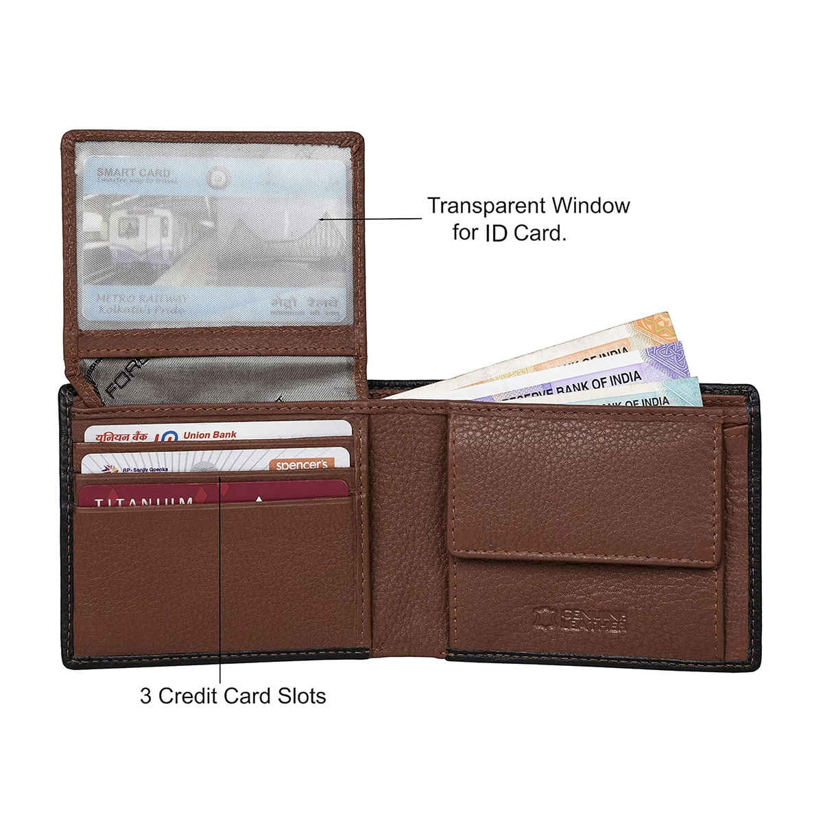Urban Forest Men's Kyle Leather Wallet | Black & Redwood