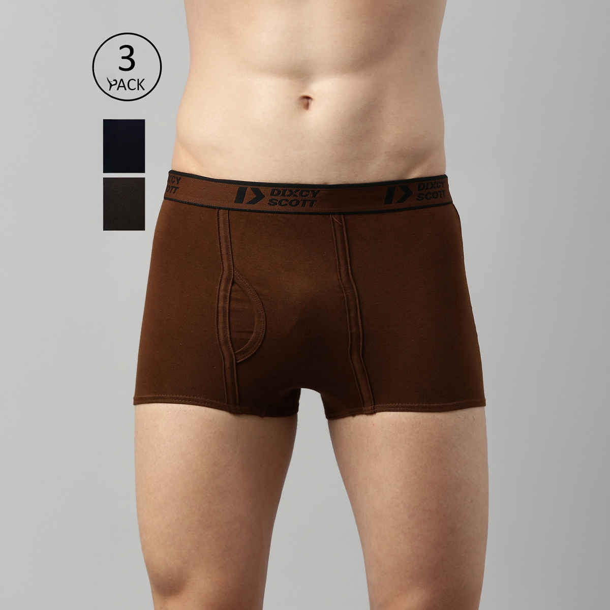 Dixcy Scott Originals Men'S Trunk Snug Fit Solid Innerwear (Multicolor-Pack Of 2)