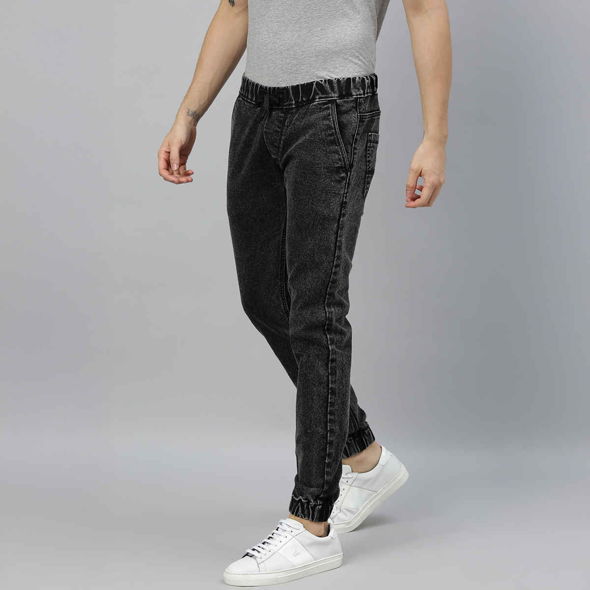 Urbano Fashion Men's Jogger Jeans Slim Fit Stretchable | Black | 36