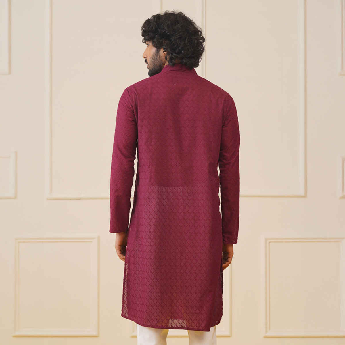 Jompers Men's Kurta | Ko 561 | Purple - S