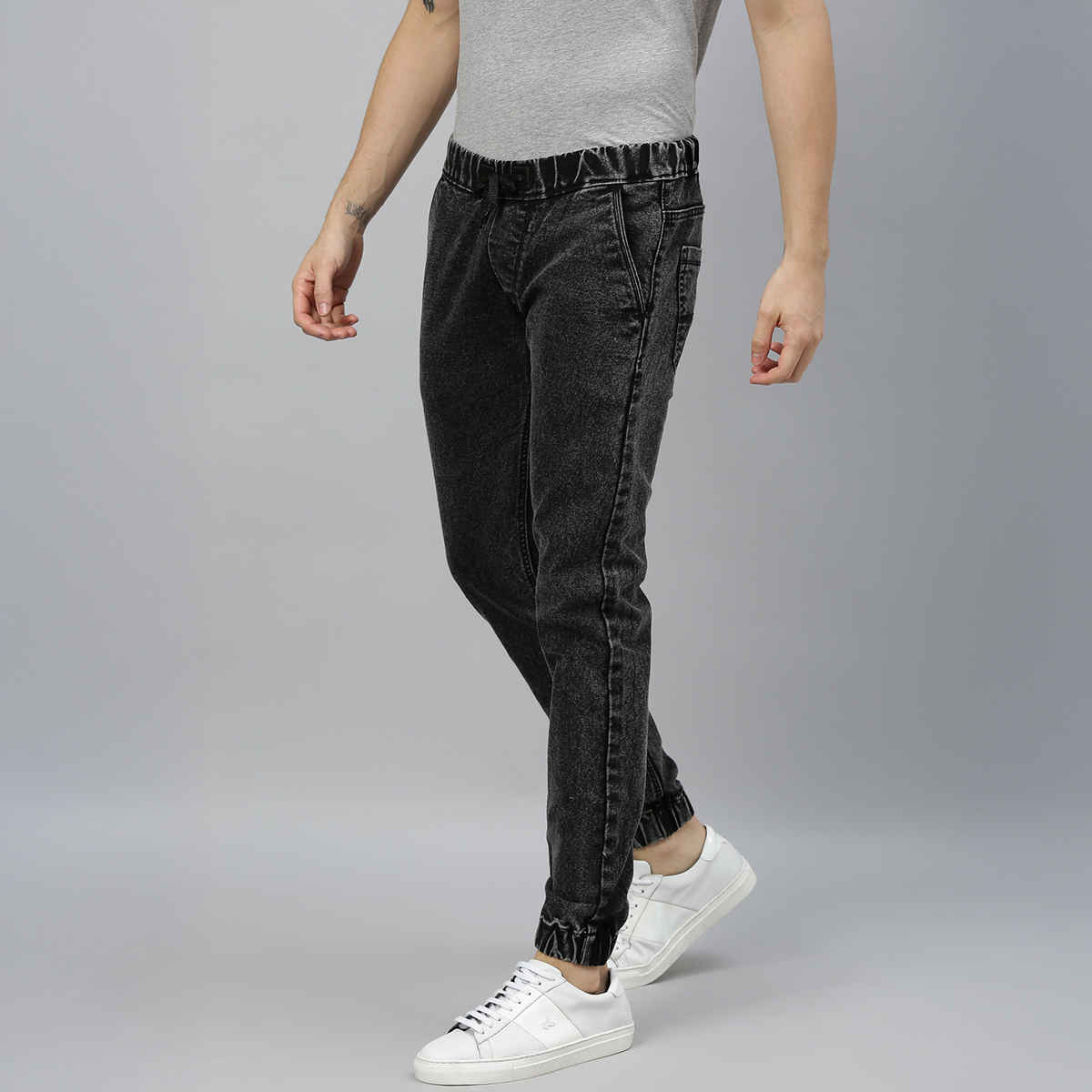 Urbano Fashion Men's Jogger Jeans Slim Fit Stretchable | Black | 30