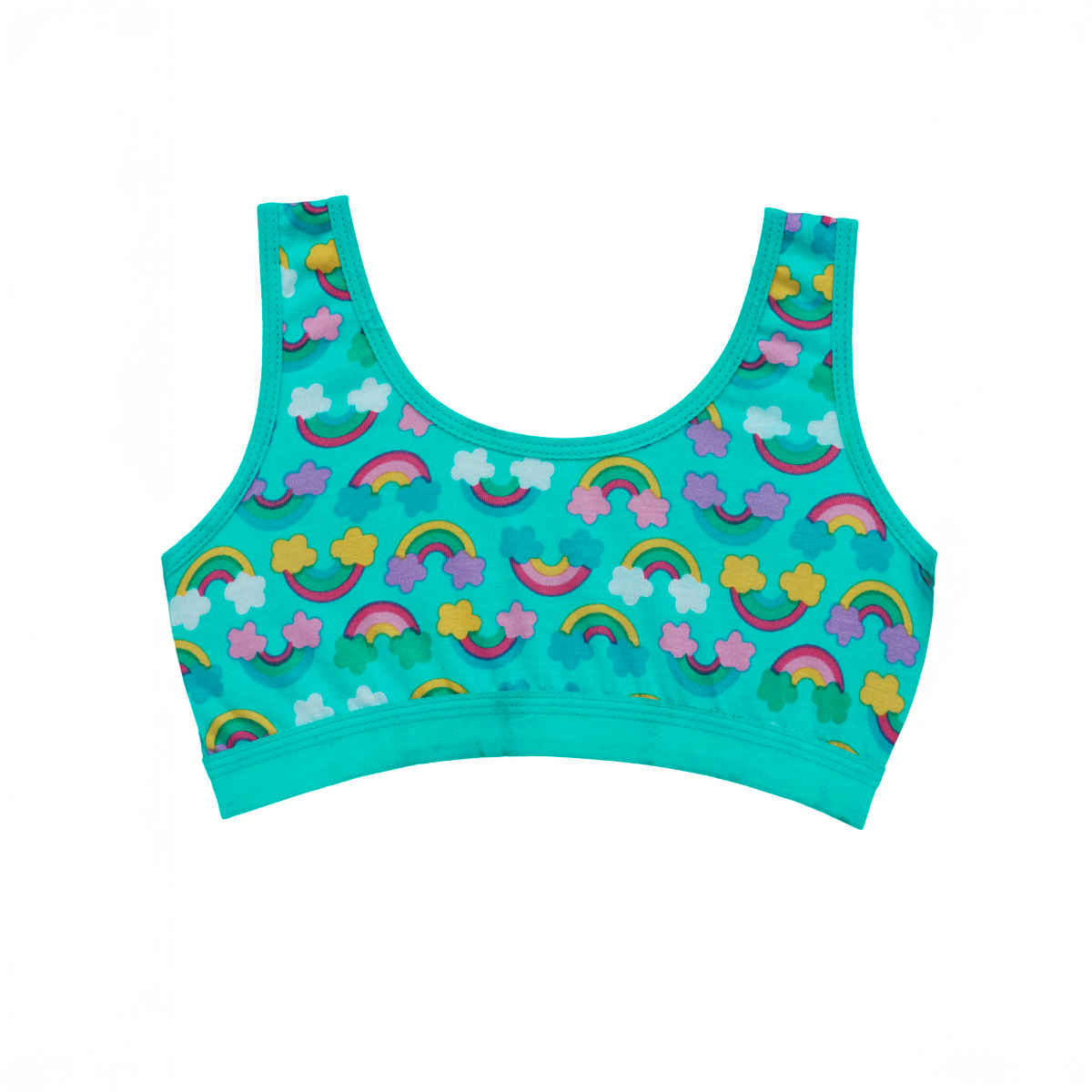 D'chica Girls Rainbow Print Non Padded Non Wired Teenager Bra | Blue - XS