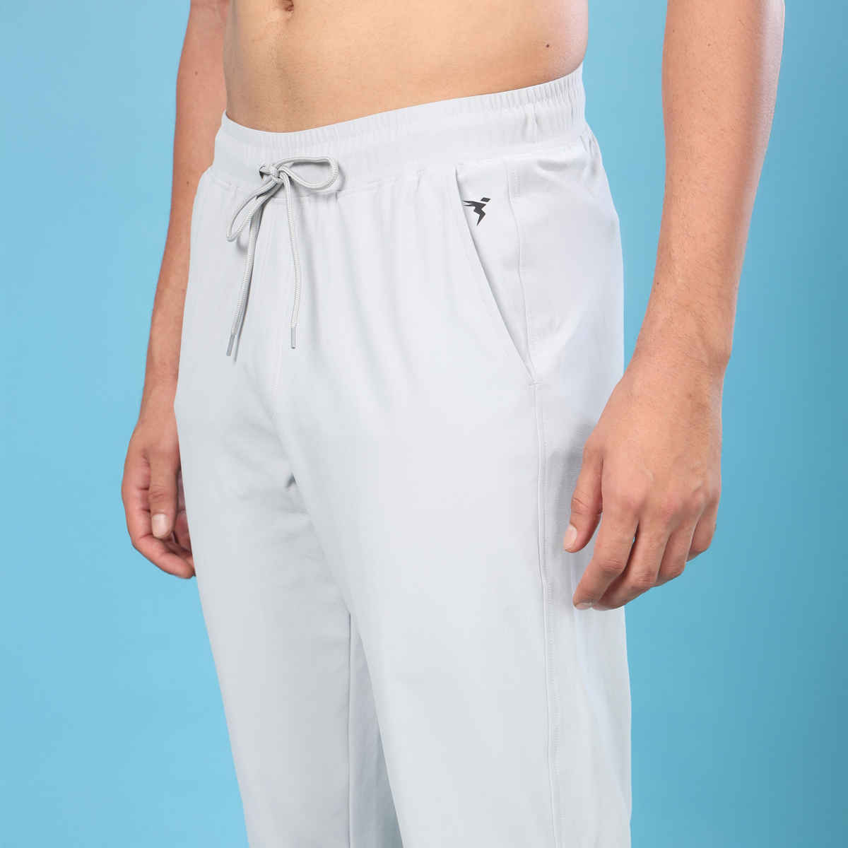 Technosport Men Poly Solid Relaxed Fit Sports Joggers with ELASTO PLUS | Lunar Grey | XL