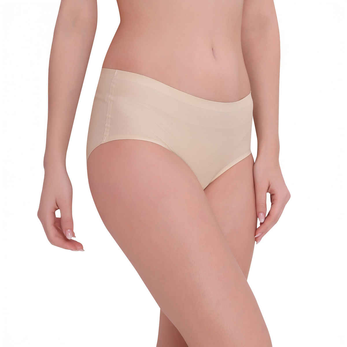 Plumbury Women s Seamless Hipster Panty | Pack Of 2 | Black-Beige - M