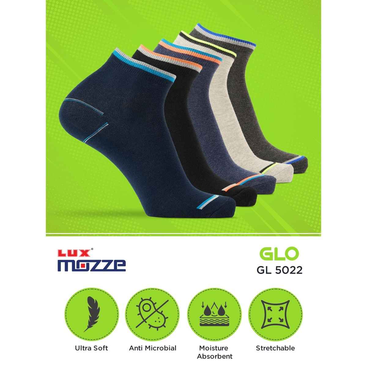 Lux Mozze Men's Solid Cotton Socks | Assorted - Free Size