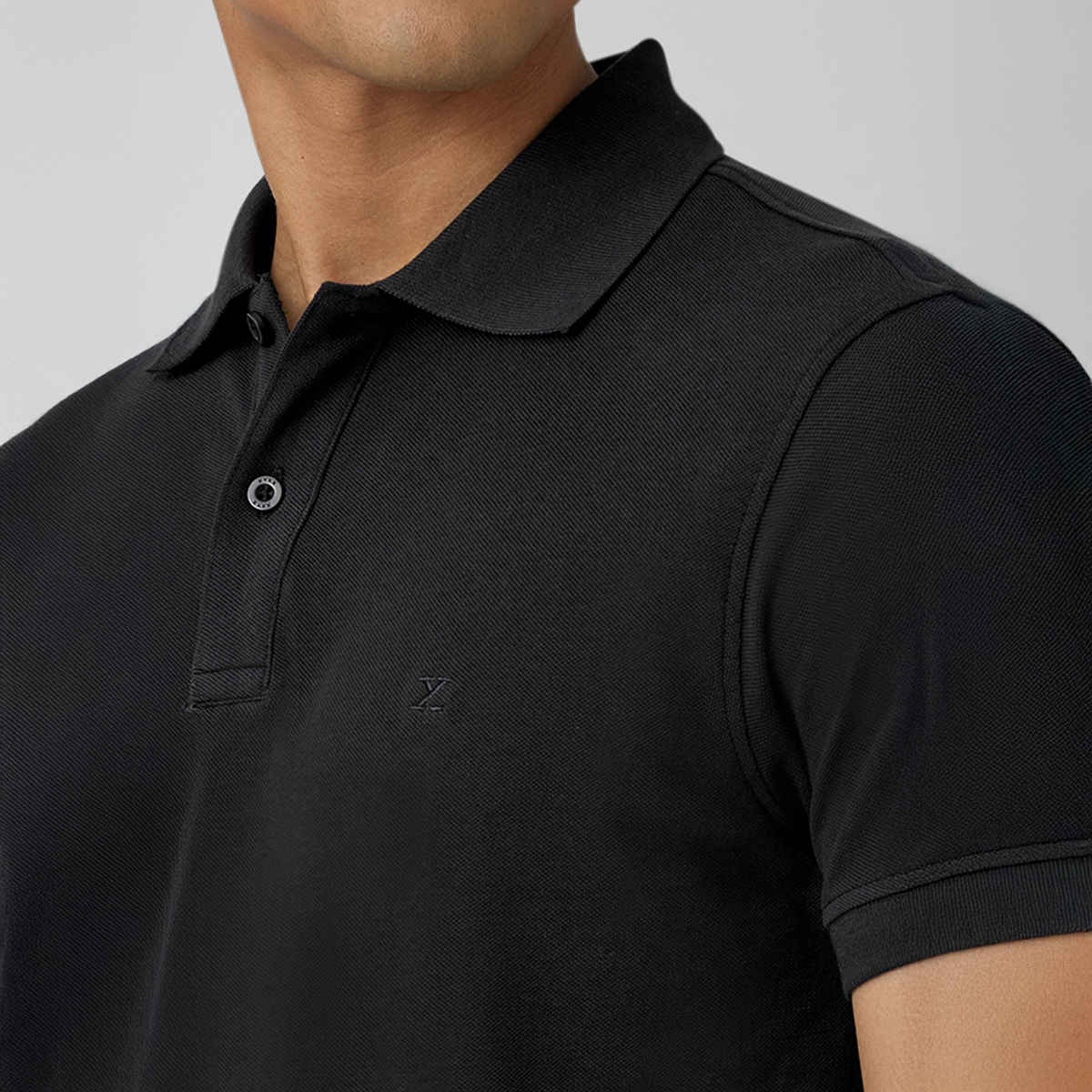 XYXX Nova Polo T-shirt - Pitch Black | Super Combed Cotton | M