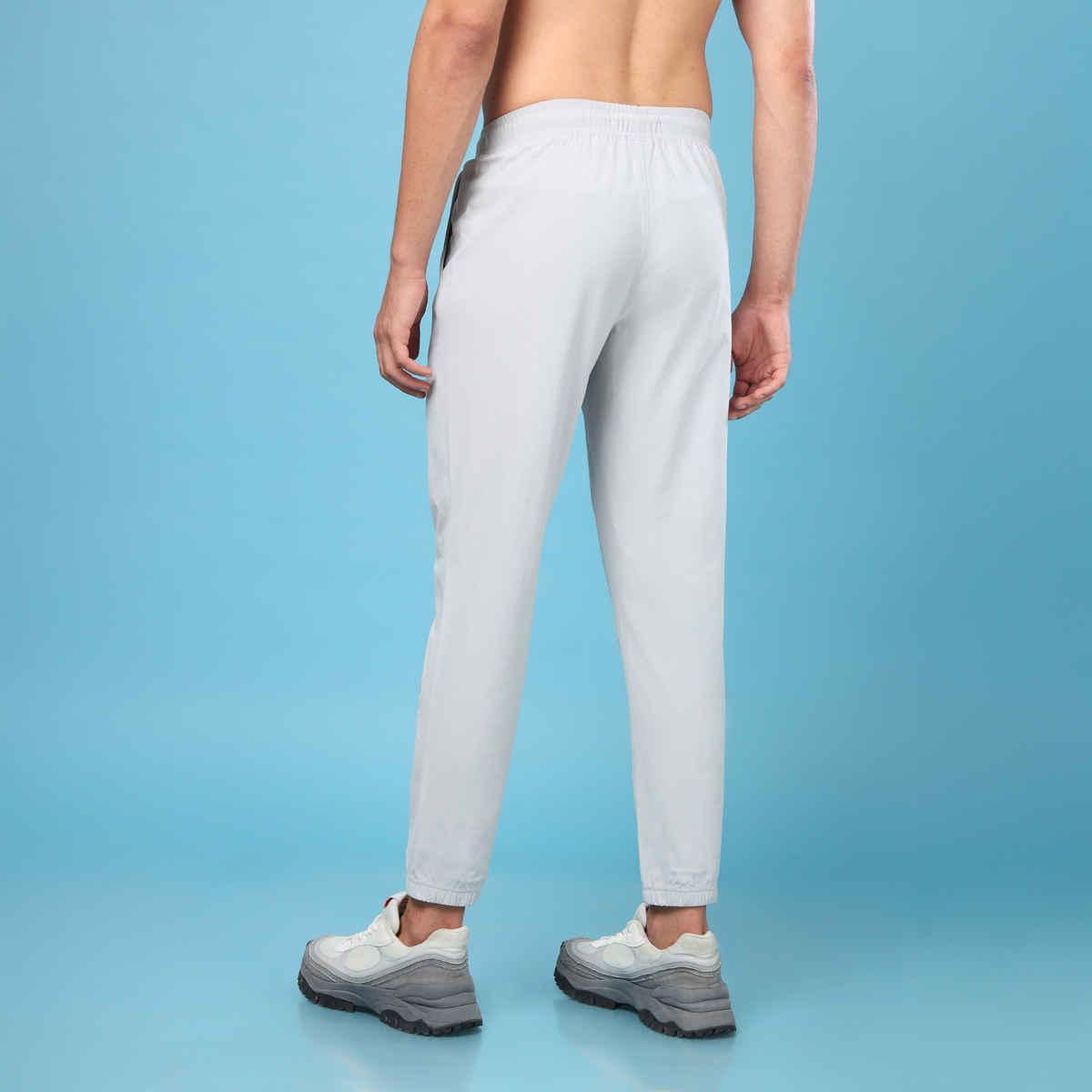 Technosport Men Poly Solid Relaxed Fit Sports Joggers with ELASTO PLUS | Lunar Grey | XL